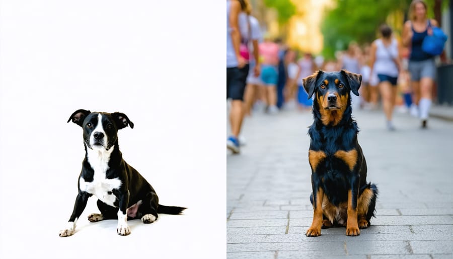 Before and after comparison of dog behavior with CBD treatment in social settings