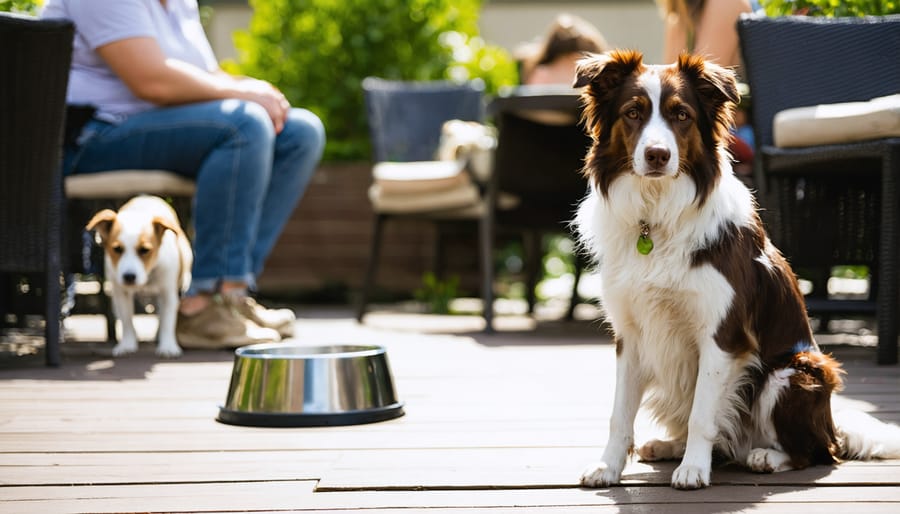 Relaxed dog enjoying a pet-friendly patio with their owner in Toronto